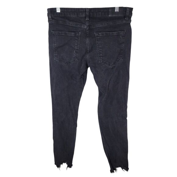 ZARA Womens Size 8 Black Solid Skinny Jeans - Picture 9 of 10
